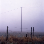 Fog and Barbed Wire Fence