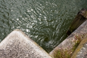Whirlpool at the sluice opening