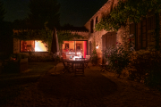 Candle-lit courtyard