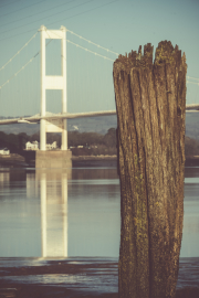 Old Severn Bridge and post