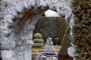 Garden through arch