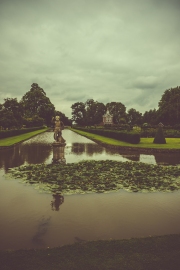 Pond and statue