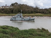 Training Ship passing Sea Mills