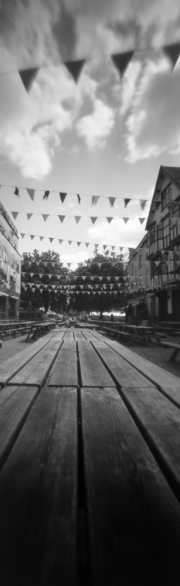 Benches and Bunting, Pinhole