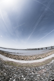 Severn Estuary at low tide, fisheye lens