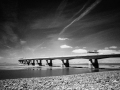 Second Severn Crossing at low tide, infra-red