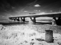 Second Severn Crossing at low tide, infra-red