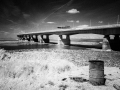 Second Severn Crossing at low tide, infra-red