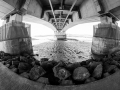 Second Severn Crossing at low tide, fisheye lens