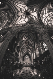 Choir Stalls and High Altar - fisheye lens