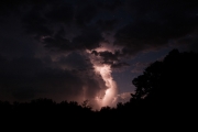 Lightning and clearing skies at dawn