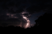 Lightning and clearing skies at dawn