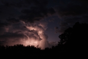 Lightning and clearing skies at dawn