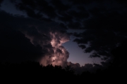 Lightning and clearing skies at dawn