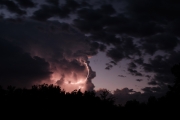 Lightning and clearing skies at dawn