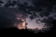 Lightning and clearing skies at dawn