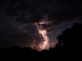 Lightning and clearing skies at dawn