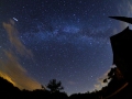 Milky Way and shooting star, fisheye lens