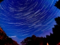 International Space Station and star trails