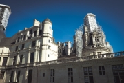 Chateau Chambord with scaffolding