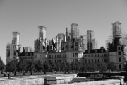 Chateau Chambord with scaffolding