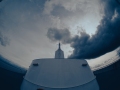 Ferry and clouds