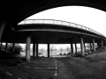 Car Park and flyover, fisheye lens