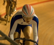 Victoria Pendleton. GB track cycling squad pre-Olympic training camp. Newport Velodrome. 02/08/2008. Nikon D200 - 1/200 sec @ f5.6, ISO 1600 (0920_0098.jpg)