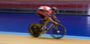 Sprint for the line. Track Cycling World Cup. Manchester Velodrom. 01/11/2008. Nikon D200 - 1/20 sec @ f16, ISO 1600 (0945_0025.jpg)