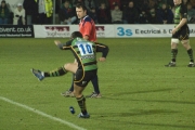 Johnny Howard. Northampton Saints v Cornish Pirates. Franklin's Gardens, Northampton. 22/12/2007. Nikon D200 - 1/180 sec @ f5, ISO 3200 (0903_0142.jpg)