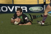 Mark Easter. Northampton Saints v Rotherham Titans. Franklin's Gardens, Northampton. 01/03/2008. Nikon D200 - 1/2500 sec @ f5.3, ISO 320 (0907_0225.jpg)