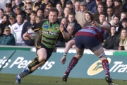 Paul Diggin. Northampton Saints v Rotherham Titans. Franklin's Gardens, Northampton. 01/03/2008. Nikon D200 - 1/200 sec @ f5.6, ISO 450 (0907_0257.jpg)