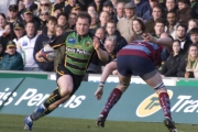 Paul Diggin. Northampton Saints v Rotherham Titans. Franklin's Gardens, Northampton. 01/03/2008. Nikon D200 - 1/200 sec @ f5.6, ISO 450 (0907_0257.jpg)