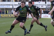 Paul Diggin. Northampton Saints v Rotherham Titans. Franklin's Gardens, Northampton. 01/03/2008. Nikon D200 - 1/250 sec @ f4.5, ISO 320 (0907_0318.jpg)