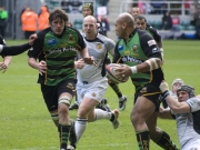 Soane Tonga'uiha and Matt Lord. Northampton Saints v Exeter Chiefs. EFD National Trophy Final. Twickenham. 12/04/2008. Nikon D200 - 1/250 sec @ f5.6, ISO 1000 (0911_0061.jpg)