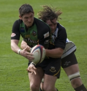 James Downey. Northampton Saints v Launceston. Franklin's Gardens, Northampton. 26/04/2008. Nikon D200 - 1/250 sec @ f5.6, ISO 200 (0912_0180.jpg)