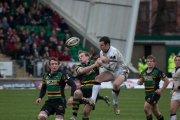 Sytephen Myler. Northampton Saints v Newcastle Falcons. Franklin's Gardens, Northampton. 28/02/2009. Nikon D200 - 1/200 sec @ f5.6, ISO 560 (0958_0069.jpg)