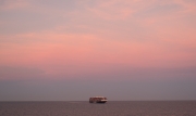 Cargo ship at dusk