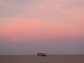 Cargo ship at dusk